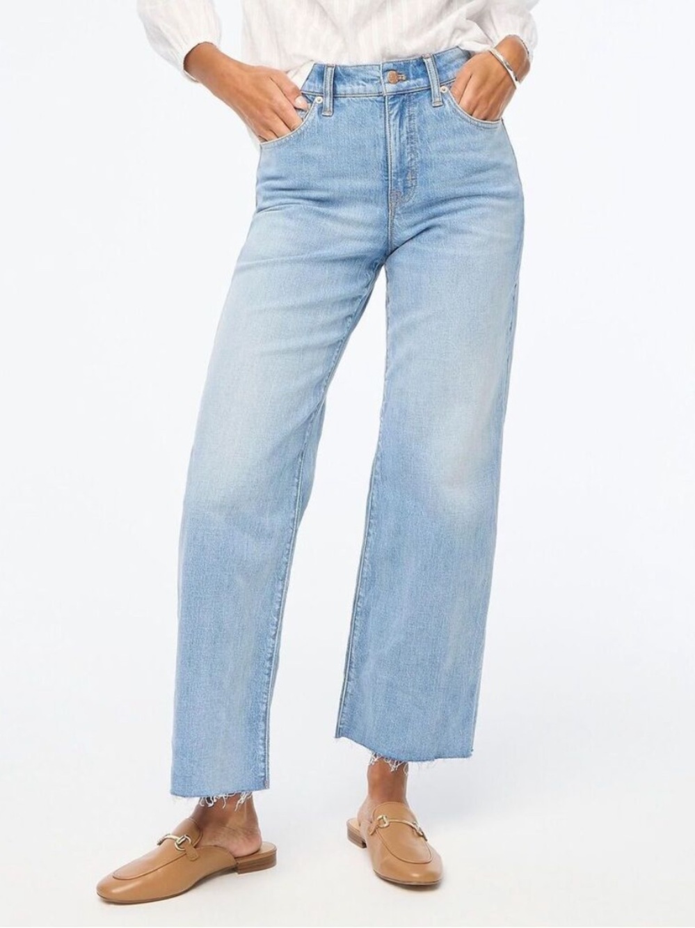 J Crew Factory Wide-leg cropped jean in all-day stretch